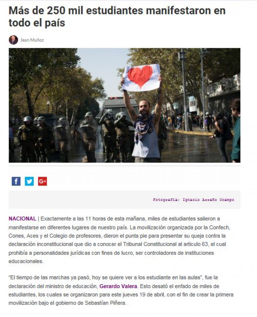 19 de abril en Vivimos La Noticia: “Más de 250 mil estudiantes manifestaron en todo el país”