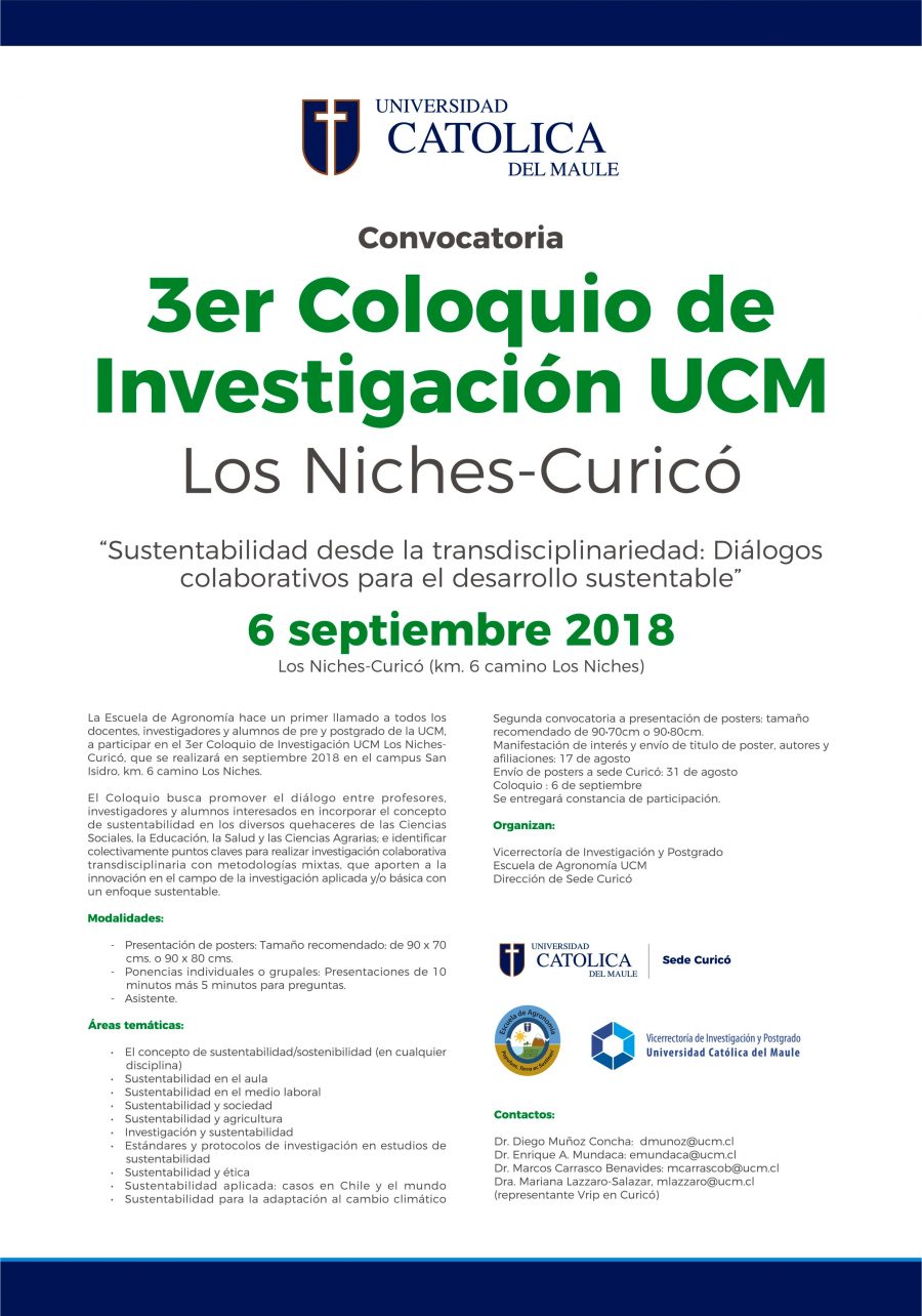 2nda Convocatoria para posters para el 3er Coloquio de Investigación UCM