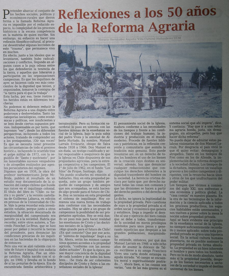 02 de julio en Diario El Centro: “Reflexiones a los 50 años de la Reforma Agraria”