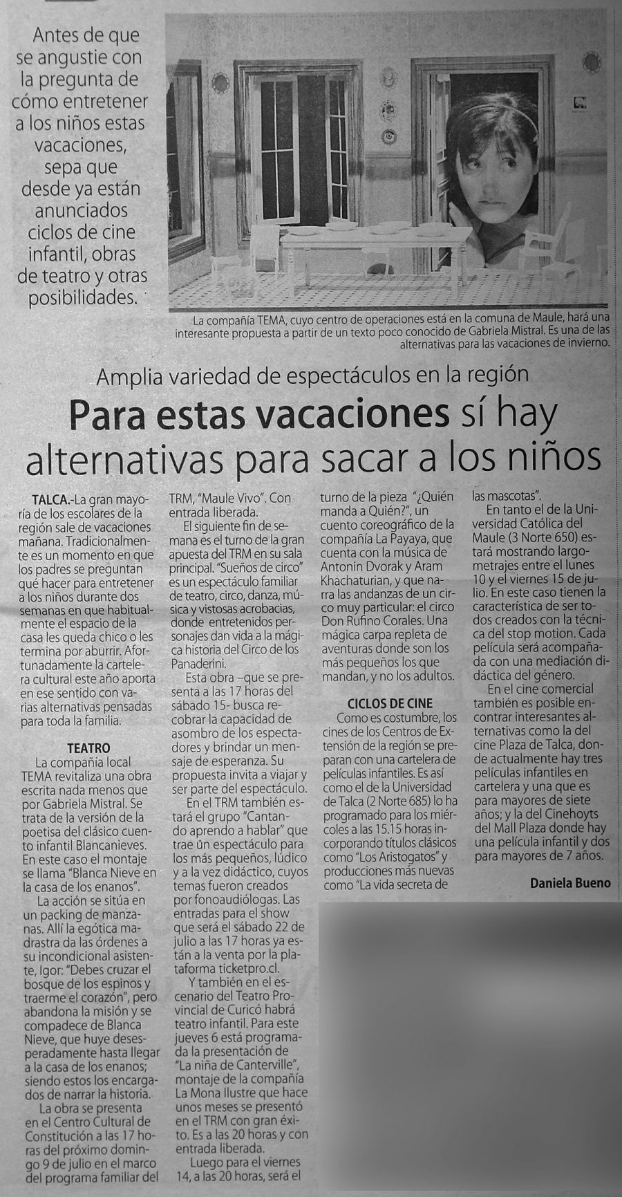 04 de julio en Diario El Centro: “Para estas vacaciones si hay alternativas para sacar a los niños”