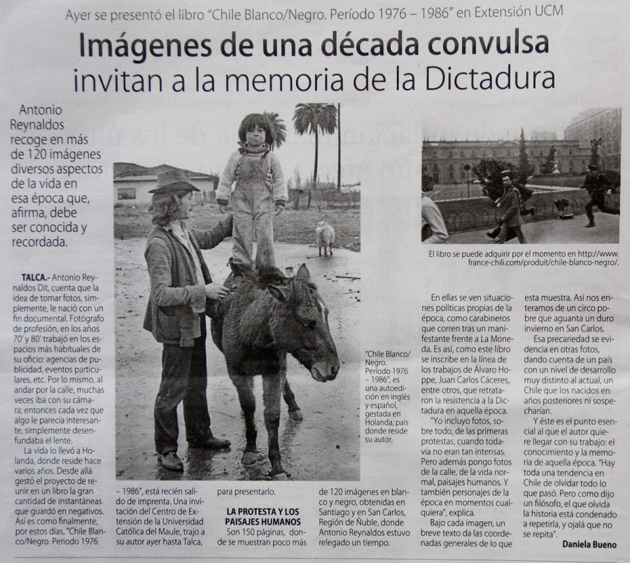 09 de enero en Diario El Centro: “Imágenes de una década convulsa invitan a la memoria de la Dictadura”