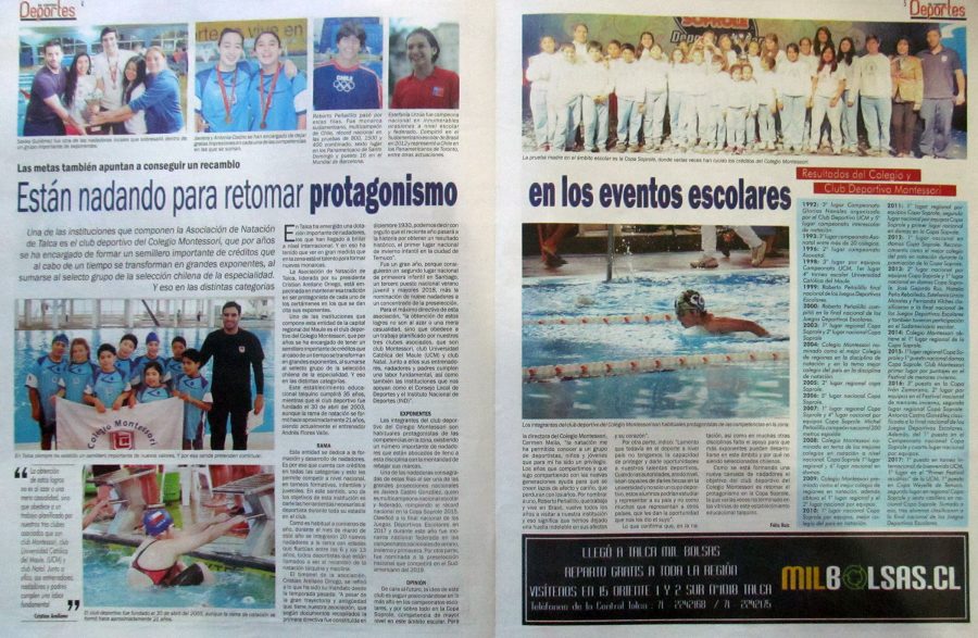 16 de abril en Diario El Centro: “Están nadando para retomar protagonismo en los eventos escolares”