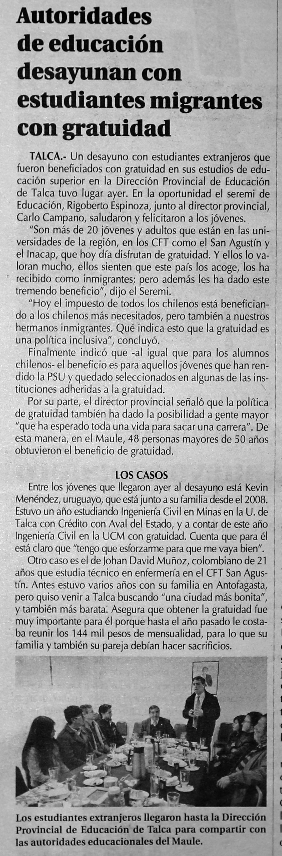 19 de junio en Diario El Centro: “Autoridades de educación desayunan con estudiantes migrantes con gratuidad”