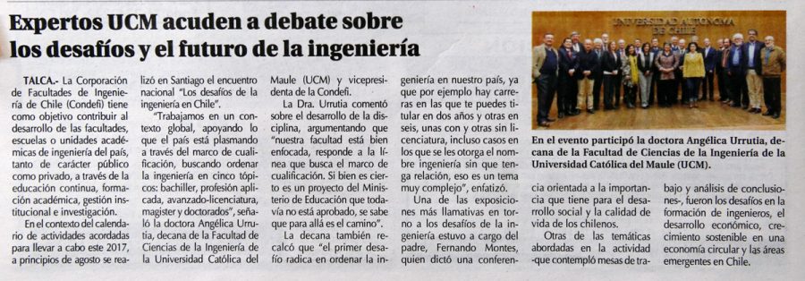 21 de agosto en Diario El Centro: “Expertos UCM acuden a debate sobre los desafíos y el futuro de la Ingeniería”