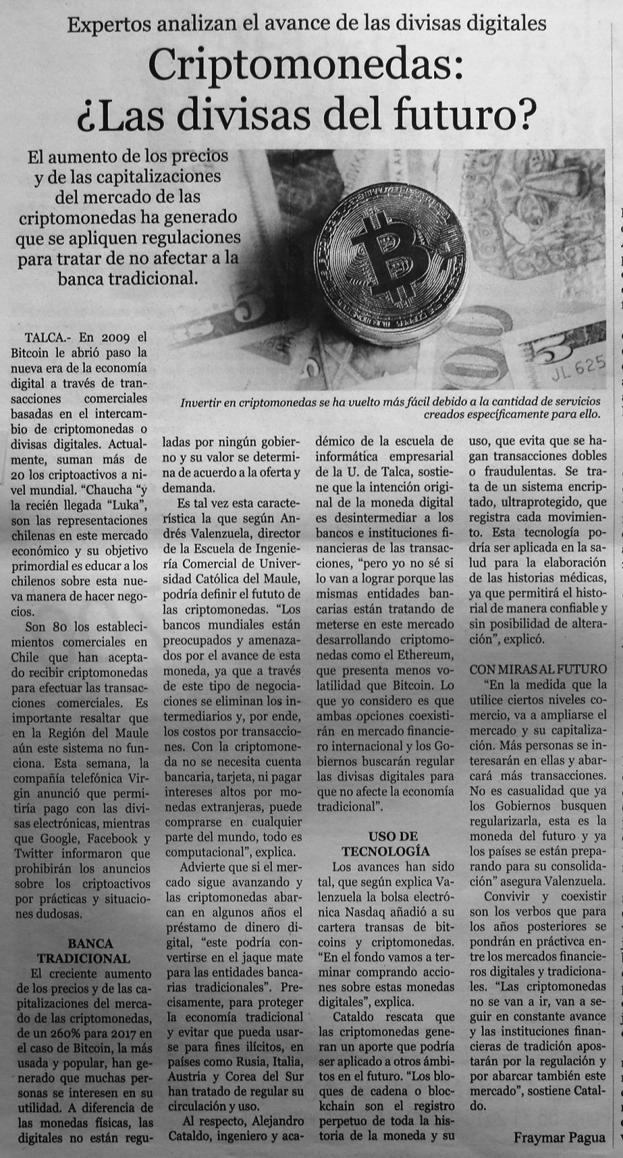 23 de marzo en Diario El Centro: “Criptomonedas: ¿Las divisas del futuro?”