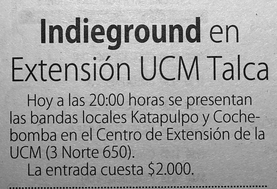 30 de junio en Diario El Centro: “Indieground en Extensión UCM Talca”