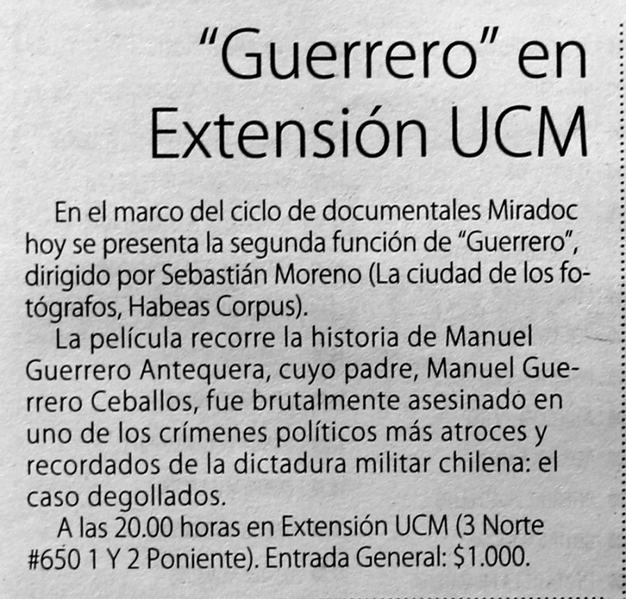 31 de agosto en Diario El Centro: “Guerrero en Extensión UCM”