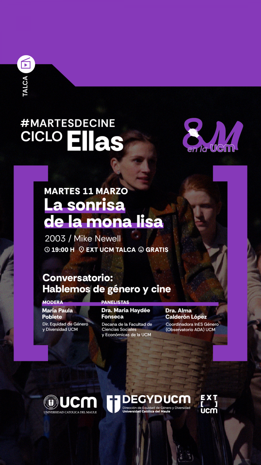 Mes de la Mujer: “Ciclo #Ellas inicia la temporada de cine gratuito en Extensión UCM”